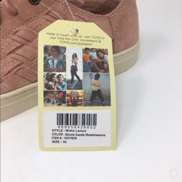 Toms Lenox Pink Bloom Suede Sneakers 10 New - Picture 2 of 6